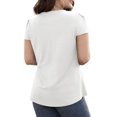 thumbnail image 4 of VOIANLIMO Plus Size Casual Summer White Tops for Women Petal Sleeve Dressy Shirts Ladies Blouses Tunics, 2XL, 4 of 4