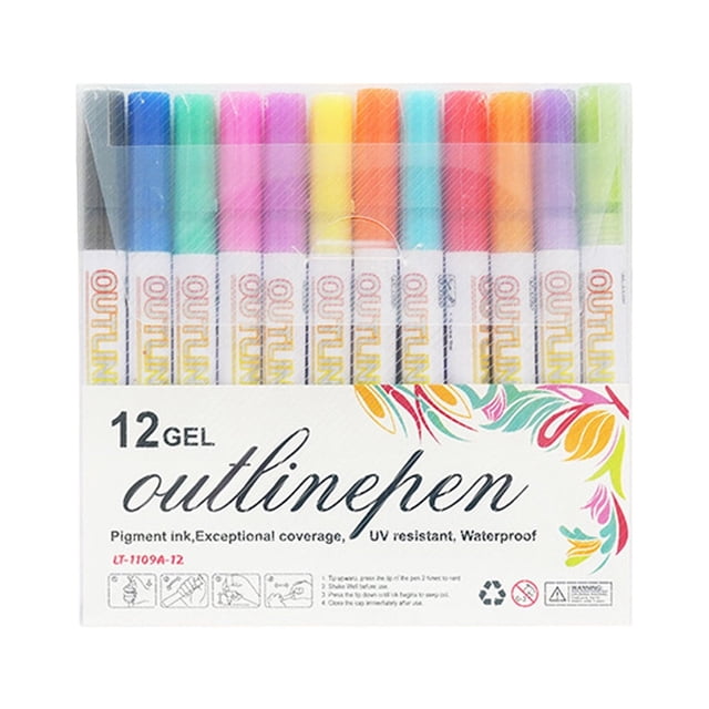SIfdSeng Tip Outline Marker for Precision Line Work and Color Coding Crafting Stationery for Writing Drawing and Labeling 2ml