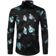 thumbnail image 3 of Nueva camisa de moda para hombre con estampado 3D de flores, solapa con botones, camisa de manga larga, ropa de fiesta, diseño de estilos, camisas cómodas, 3 of 5