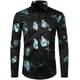 thumbnail image 3 of Nueva camisa de moda para hombre con estampado 3D de flores, solapa con botones, camisa de manga larga, ropa de fiesta, diseño de estilos, camisas cómodas, 3 of 5