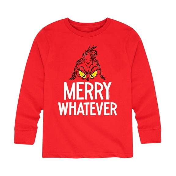 Dr. Seuss - The Grinch Merry Whatever - Toddler And Youth Long Sleeve Graphic T-Shirt
