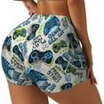 thumbnail image 2 of Xecao Game All Day Print Workout Shorts for Women Soft Smooth Gym Yoga Scrunch Active Tennis Workout Running Shorts, 2 of 9