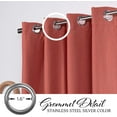 thumbnail image 2 of Quality Home Linen Blend Blackout Curtains - Antique Bronze Grommets - 52" W x 84" L - Terra Red (Single Panel), 2 of 4