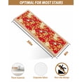 thumbnail image 4 of Yellow Red Flowers Stair Treads for Wooden Steps Indoor Runner Rug Carpet, Luxury Spring Floral Birds 7 Pieces Peel and Stick Staircase Step Treads Covers Washable Throw Door Mats, 30"x8", 4 of 6
