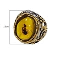 thumbnail image 2 of YYKihy Yellow Amber Ring Handmade Luxury Cut Hollow Personality Retro Engagement Jewelry Gift Women Men, 2 of 5