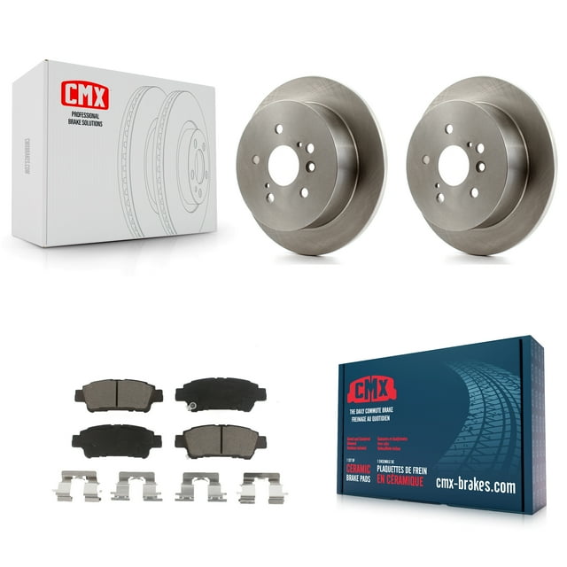 CMX Rear Disc Brake Rotors and Ceramic Pads Kit for Car 2004-2010 Toyota Sienna K8C-102085