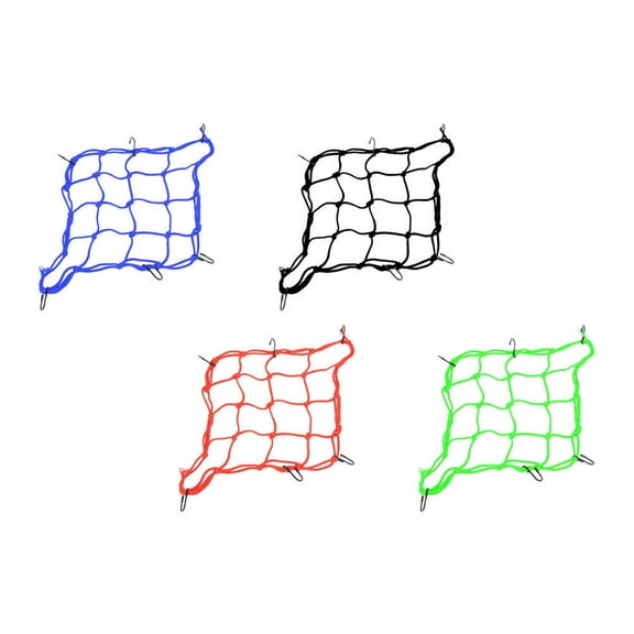 Raindrops Heavy Duty Bike Cargo Nets with 6 Hooks for Secure Luggage Fixing Black