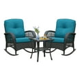 thumbnail image 6 of ATR ART to REAL Patio Wicker Rocking Furniture Sets,Rattan Rocker Chair Sets with Side Table for Porch, Peacock Blue, 6 of 13