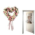 thumbnail image 2 of WMGHA 15 Inches Heart Shaped Wreath Pink Rose Door Wreath for Home Wedding Valentine's Day Decoration, Valentines Day Wreaths for Front Door,Holiday and Wedding Decorations, 2 of 9