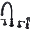 thumbnail image 1 of Kingston Brass Governor 8" Deck Mount Kitchen Faucet with Brass Sprayer, 1 of 3