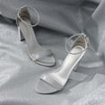 thumbnail image 5 of Women's High Chunky Heel Sandals Ankle Strap Open Toe Platform Pump Sandal Shoes Hi-Chunk Silver/Glitter Size 9, 5 of 6