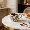 thumbnail image 5 of Handmade Ceramic Coffee Mug 16oz – Stoneware Pottery Cup with Embossed Leaf Design, Microwave and Dishwasher , Large Capacity Coffee Cup for Home or Office Gift, 5 of 6