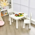 thumbnail image 2 of MAT EXPERT Kids Table and Chairs, 3-Piece Kids Furniture Activity Table for Reading, Learning, Eating, Toddler Table and Chair Set for Daycare Kindergarten Playroom, Ideal for Boys & Girls (White), 2 of 9