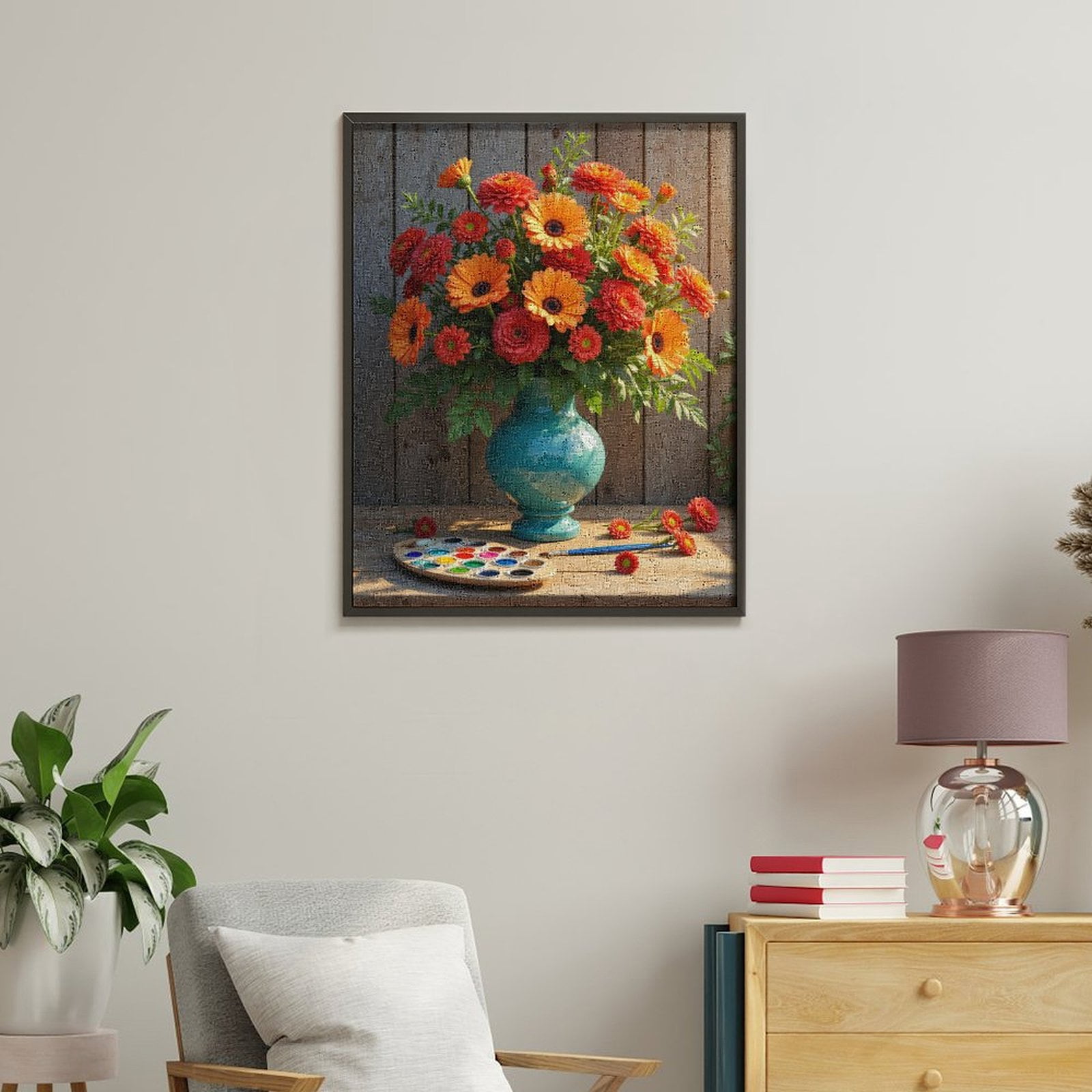 Paint By Numbers Kit for Adults Beginner - Vibrant Floral Display Painting Art DIY Canvas Painting Kits for Adults, Frameless Paint By Number for Adults for Home Wall Decor 16x20 Inch