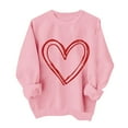 thumbnail image 2 of VgaVtl Long Sleeve Ladies Sweatshirts Valentines Day Oversized Womans Tops Pullover Pink Heart Print Vacation Funny Tops, 2 of 5