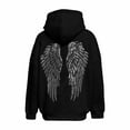 thumbnail image 4 of Shadoumai Women's Angel Hoodie Sweatshirt Featuring Sparkling Wing Motif Cozy Pullover For Casual Fall Winter Wear, 4 of 7