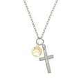 thumbnail image 2 of Delight Jewelry Goldtone Bear Paw Silhouette I Have Plans for You Engraved Cross Zoey Necklace, 28", 2 of 4