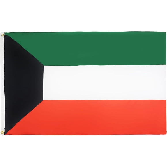 2024 Paris Olympics Kuwait Flag - 3x5 Ft - 100D Polyester Kuwaiti Banner With Two Metal Grommets - Fade Resistant - Vivid Colors - 3' x 5' Feet_High-quality
