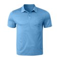 thumbnail image 4 of hoksml Men's Classic T Shirt Solid Color Collared Polo Shirt Basic Short Sleeve Tops Summer Lightweight Breathable Mesh Tee Shirts Classic Golf Shirts 2025 on Clearance, 4 of 5