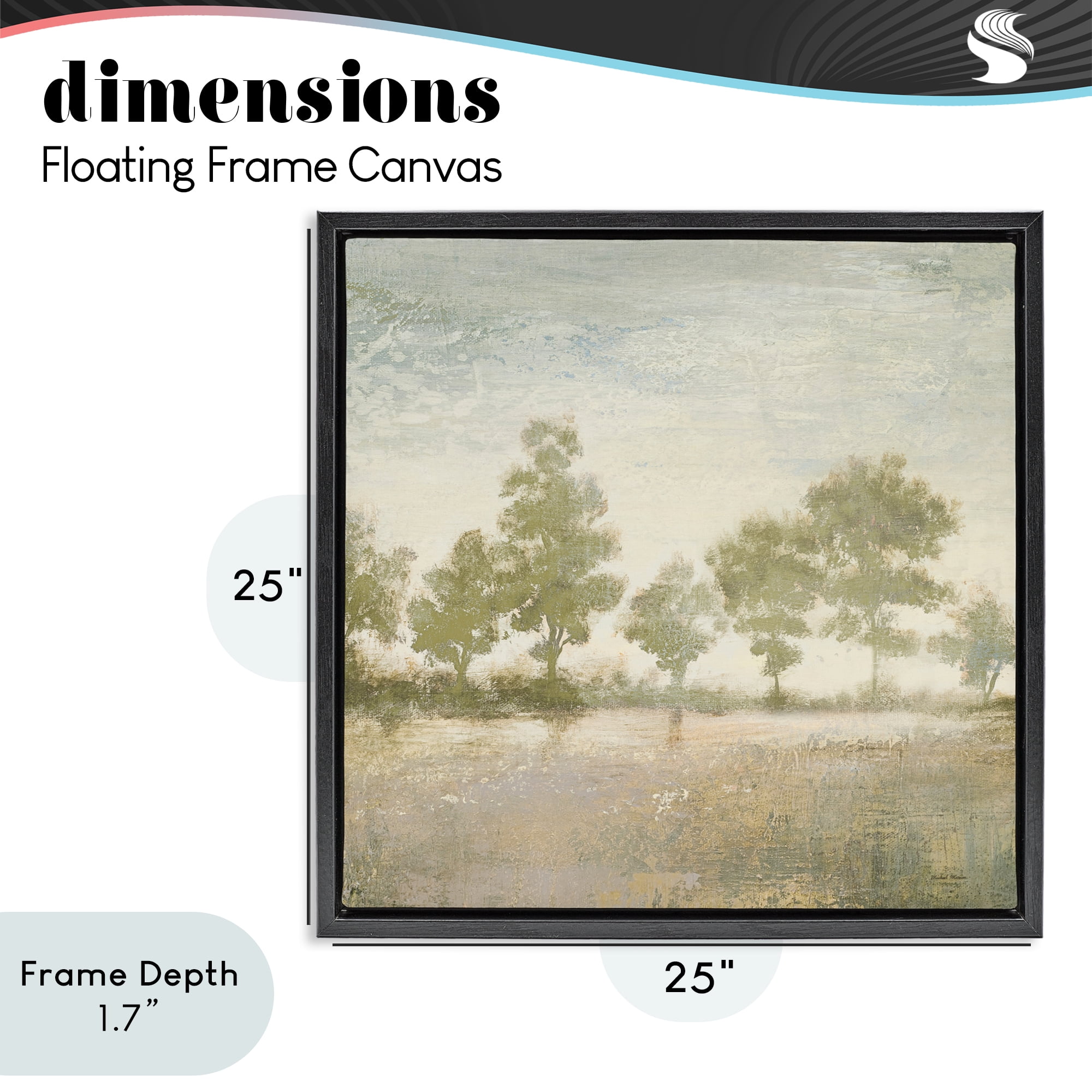 Stupell Industries Forest Light Landscape Black Framed Floater Canvas Wall Art, design by Michael Marcon