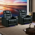 thumbnail image 3 of Bonzy Home Electric Power Recliner Reclining Chair with USB Ports and Cup Holders, Home Theater Seating with LED Light Movie & Media Room Chairs, 3 of 8