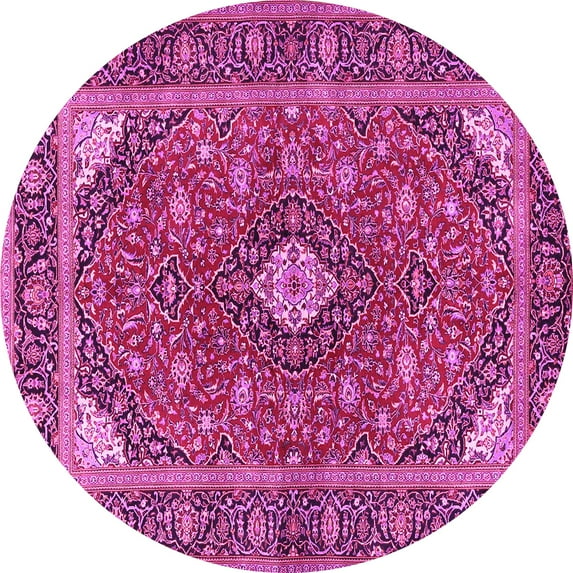 Ahgly Company Indoor Round Persian Pink Traditional Area Rugs, 7' Round