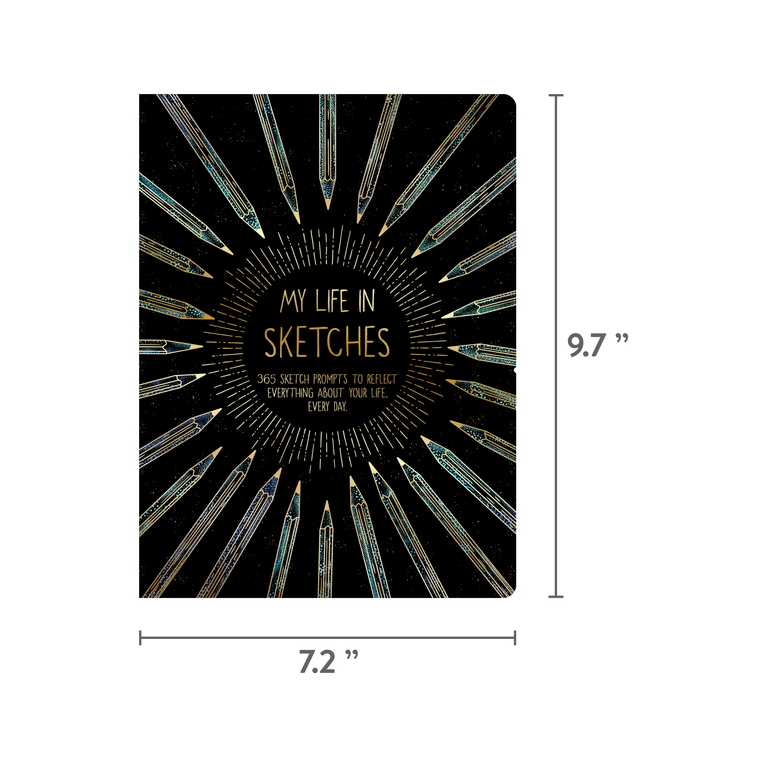 (3 pack) Piccadilly My Life in Sketches Guided Journal with Flexi Cardstock Cover, 365 Prompts, 204 Pages
