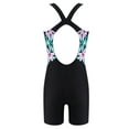 thumbnail image 2 of HULIJA Boys Girls Swimming Costume One Piece Swimsuit Kids Legsuit Bathing Suit Sports Training Pink Lily&Black 10, 2 of 6