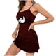 thumbnail image 5 of Camisón corto de talla grande para mujer, camisón de manga corta con estampado de pecho a la moda, camisón para mujer, 5 of 6