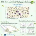thumbnail image 2 of Peel and Stick Wallpaper Botanical Floral Purple White Blooms Cream 24in x 118in Contact Paper Removable Self Adhesive Wall Mural Wall Decor for Bedroom Kitchen Cabinets, 2 of 8