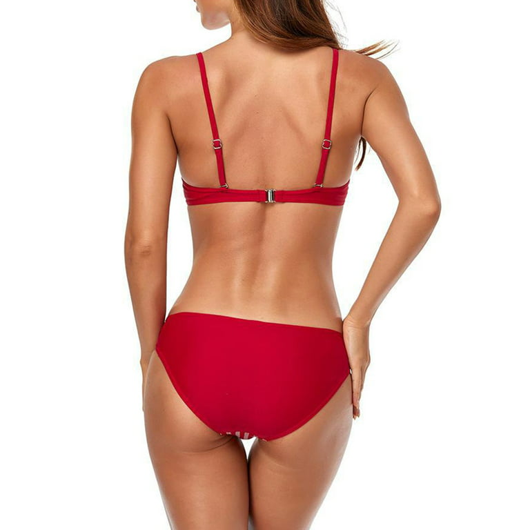 KaLI_store Girls Swimsuits Girl Bikini Swimsuit 2 Piece Bathing Suit Halter  Top Bikini Bottoms Swimming Suit,Pink