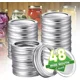 thumbnail image 2 of Juego de tapas y bandas para tarros de conservas de boca ancha, 24 unidades de tapas para tarros Mason para bolas, Kerr, tapas de tarros de conservas a granel, material de grado alimenticio, tapas reutilizables a prueba de fugas oso de fresa Electrónica, 2 of 5