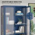 thumbnail image 4 of Double Glass Door Storage Cabinet with Adjustable Shelves and Feet Cold-Rolled Steel Sideboard Furniture for Living Room Kitchen, 4 of 10