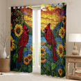 thumbnail image 2 of Feelyou Kawaii Boho Bird Black Out Curtains, Jungle Sunflower Plant Curtains Pack of 2 (42x63 Each), Teens Boys Girls Kids Bedroom Curtains, Black Out Curtains Decor, 2 of 6