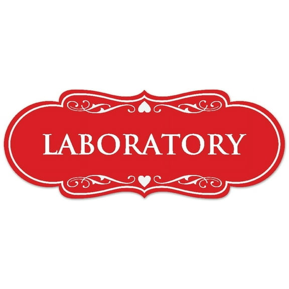Signs ByLITA Designer Laboratory Sign - Easy Installation | Durable Wall or Door Sign (Red) - Large