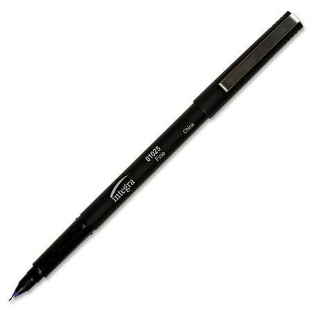 Integra Blue Pen Integra Liquid Ink Pen - 1 Mm Pen Point Size - Blue Ink - Black Barrel - 12 / Dozen (ITA01025) ()