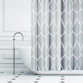 thumbnail image 2 of Cortina de ducha de tela gris, diseño impermeable y poliéster, secado rápido, dobladillo ponderado, juego de cortinas de ducha para baño, duraderas y lavables con 12 ganchos, 2 of 7