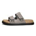 thumbnail image 6 of Leozcaa Mens Sandals Arch Support Slides with Adjustable Buckle Straps Cork Rubber Sole Casual Slippers, 6 of 9
