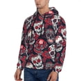 thumbnail image 3 of Naloa Rose Flowers Men's Casual Hooded Collar Drawstring Hoodies Pullover Sweatshirts Casual Long Sleeve Shirts-4X-Large, 3 of 7