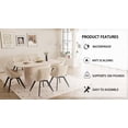 thumbnail image 5 of 63" Oval Dining Table Set for 6, Wooden Dining Roon Table and 6 PU Swivel Armchairs, Modern Dining Set with High Backrest and Waterproof Tabletop for Living Room,  Beige, 5 of 7