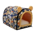 thumbnail image 3 of Cama para perros y gatos Caseta para perros Perrera semicerrada Nido para gatos de interior que se calienta solo gris grande, 3 of 8