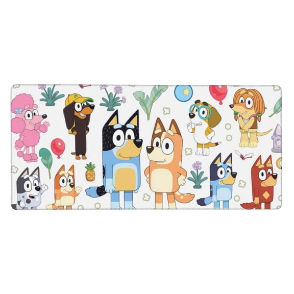 Saiise Bluey Print Large Mouse Pad & Computer Game Mouse Mat Non-Slip Rubber Mice Pads (Bluey ,35.5" x 16")