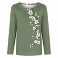 thumbnail image 7 of Josdec Women's Floral Print Long Sleeve Shirts Round Neck Casual Basic Tee Dressy Stretch All Season Loose Blouse Tops S-5XL, 7 of 7