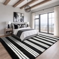 thumbnail image 6 of Pentantan 5ft x 8ft Shag Area Rugs for Living Room, Modern Stripe Fluffy Bedroom Carpet, Black & White, 6 of 7