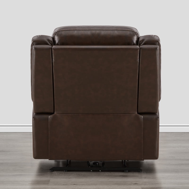 CHITA Genuine Leather Power Recliner Chair with Adjustable Headrest, Brown