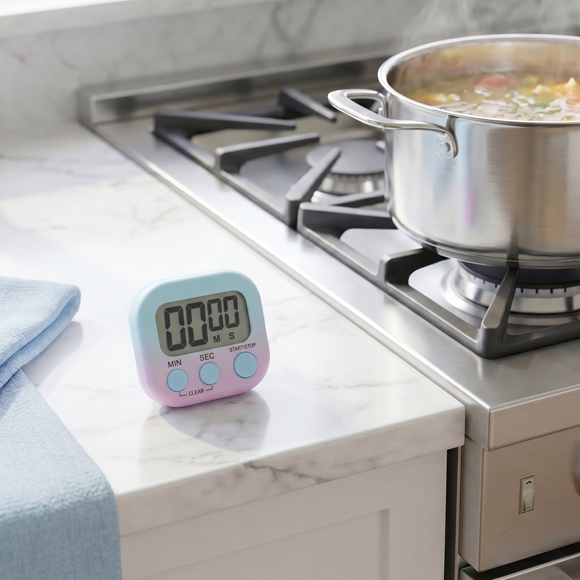 Unique Bargains Kitchen Timer with Loud Alarm and Magnetic Backing for Study Blue-purple