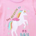 thumbnail image 5 of HILEELANG Little Girl Easter Summer Short Outfits Cotton CrewNeck Pink Unicorn Short Sleeve Playwear 2PC Sets 6Years, 5 of 5
