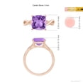 thumbnail image 4 of ANGARA Natural 3.1 Ct. Amethyst Solitaire Engagement Ring in 14K Rose Gold for Women (Ring Size: 8.5), 4 of 8