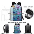 thumbnail image 6 of HUIACONG Pastel Flamingo School Backpack for Middle School Girls Large Capacity Breathable Adjustable Straps for Kids 6‑18 Back to School Daily Use, 6 of 6