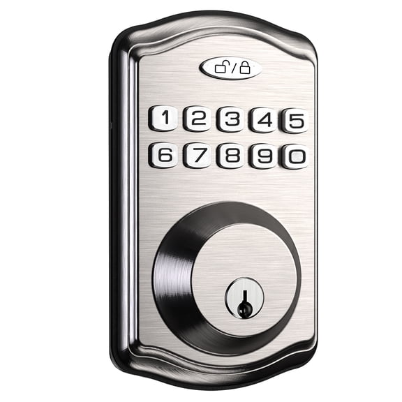 Keyless Entry Door Lock With Keypad Electronic Deadbolt Lock With 2 Physical Keys Auto Lock Function Easy Installation For Front Door Home Office & Rental Properties-Silver